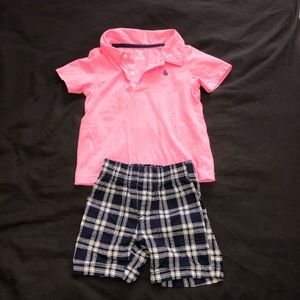 2t girl polo short set